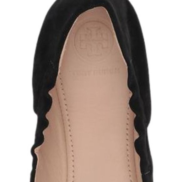 NWT Tory Burch® Black Delphine Crystal Logo Flats - Picture 4 of 8